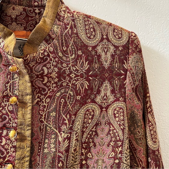 Paule Vasseur Tapestry Women’s Button Down Blazer Top - Picture 4 of 7